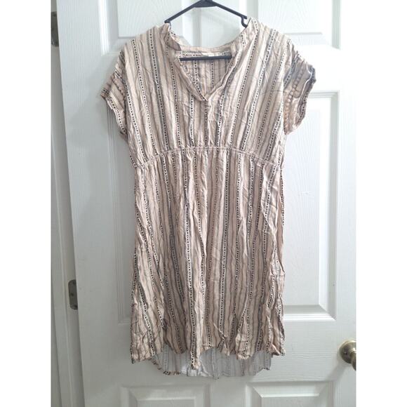 Sweet Wanderer Maternity Dress Boho Beige with Black loose flowy. XL - Picture 1 of 10